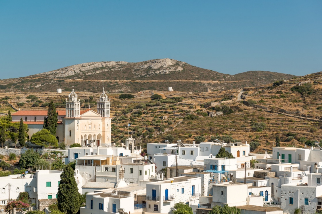 Famous Lefkes village on Paros island, Greece