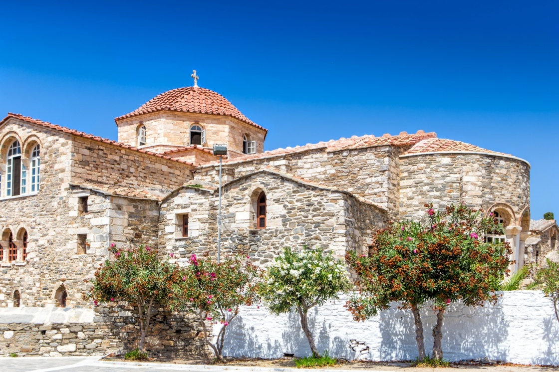 The Ekatontapiliani church in Parikia old town, Paros, Greece